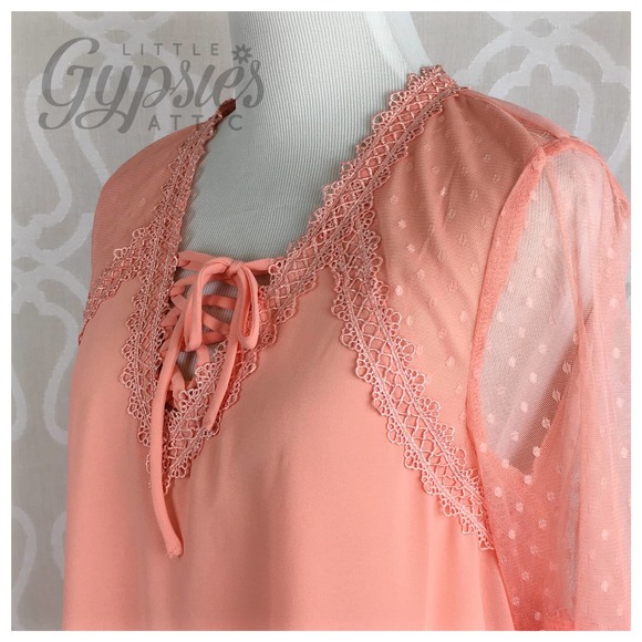 Peach Love and Lace Tunic Dress - Picture 2 of 10